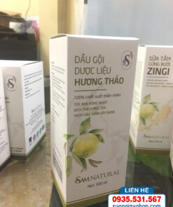 In hộp dầu gội dược liệu